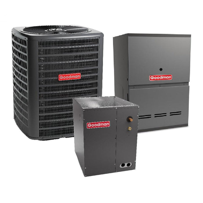 1.5 Ton 14.5 SEER2 Goodman AC GSXM401810 and 80% AFUE 60,000 BTU Gas Furnace GC9S800603AN Downflow System with Coil CAPTA1818A4 - Bundle View