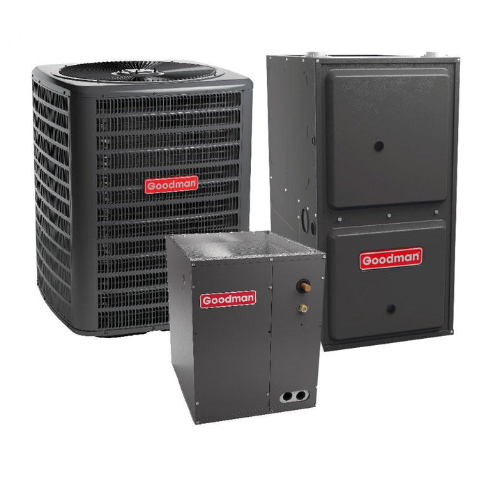 1.5 Ton 14.5 SEER2 Goodman AC GSXM401810 and 96% AFUE 60,000 BTU Gas Furnace GC9S960603BN Downflow System with Coil CAPTA1818B4 - Bundle View