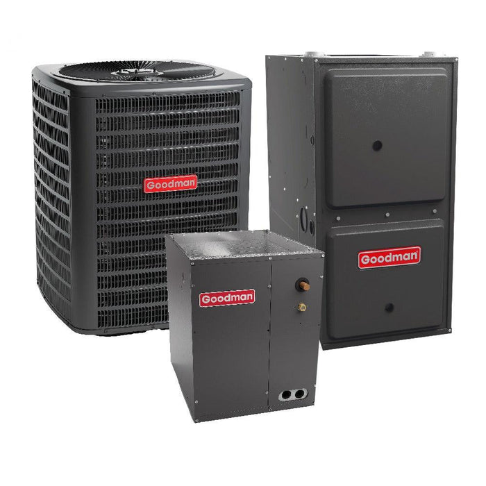 1.5 Ton 14.5 SEER2 Goodman AC GSXN401810 and 96% AFUE 40,000 BTU Gas Furnace GC9C960403BN Downflow System with Coil CAPTA1818B4 - Bundle View