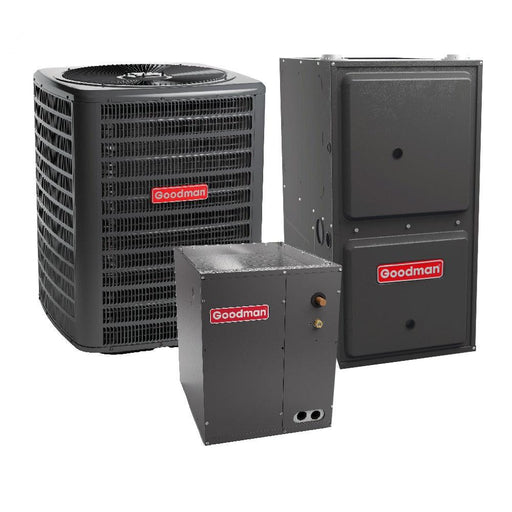 1.5 Ton 15 SEER2 Goodman AC GSXM401810 and 96% AFUE 60,000 BTU Gas Furnace GCVC960603BN Downflow System with Coil CAPTA1818B4 - Bundle View