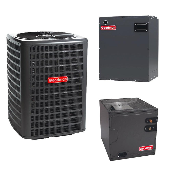 1.5 Ton 15.2 SEER2 Goodman AC GSXH501810 with Modular Blower MBVC1201AA-1 and Vertical Coil CAPTA1818B4 - Bundle View