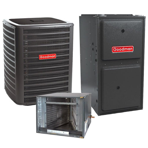 2 Ton 16.5 SEER2 Goodman AC GSXC702410 and 96% AFUE 40,000 BTU Gas Furnace GMVC960403BN Horizontal System with Coil CHPTA2426B4 - Bundle View