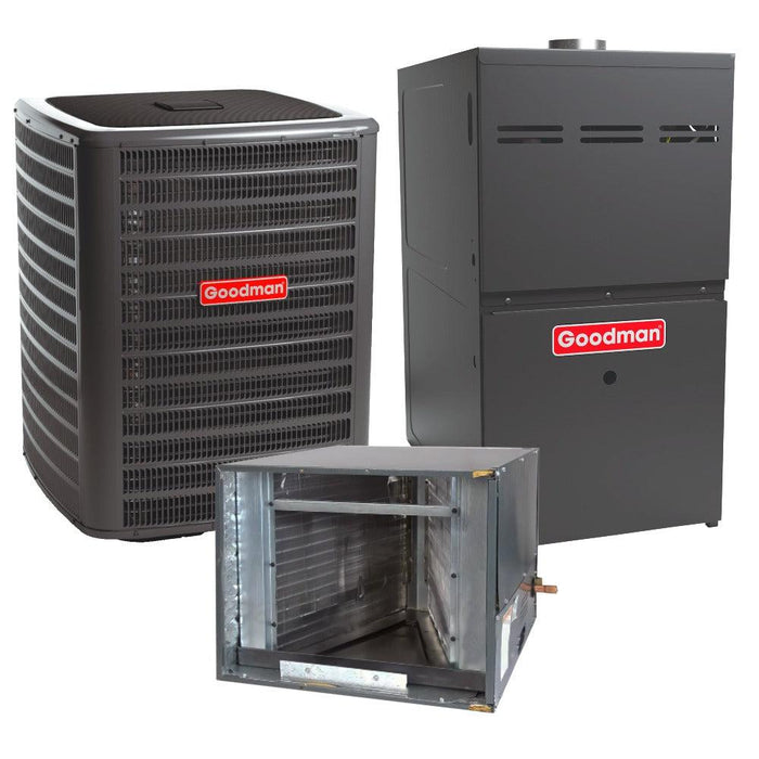 2 Ton 17.2 SEER2 Goodman AC GSXC702410 and 80% AFUE 60,000 BTU Gas Furnace GMVC800603BN Horizontal System with Coil CHPTA2426B4 - Bundle View