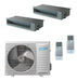 Air-Con 18,000 BTU 22 SEER 2-Zone Concealed Duct 9k+12k Mini Split Air Conditioner and Heater System