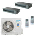 Air-Con 24,000 BTU 22 SEER 2-Zone Concealed Duct 9k+12k Mini Split Air Conditioner and Heater System