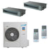 Air-Con 36,000 BTU 21 SEER 2-Zone Concealed Duct 12k+18k Mini Split Air Conditioner and Heater System