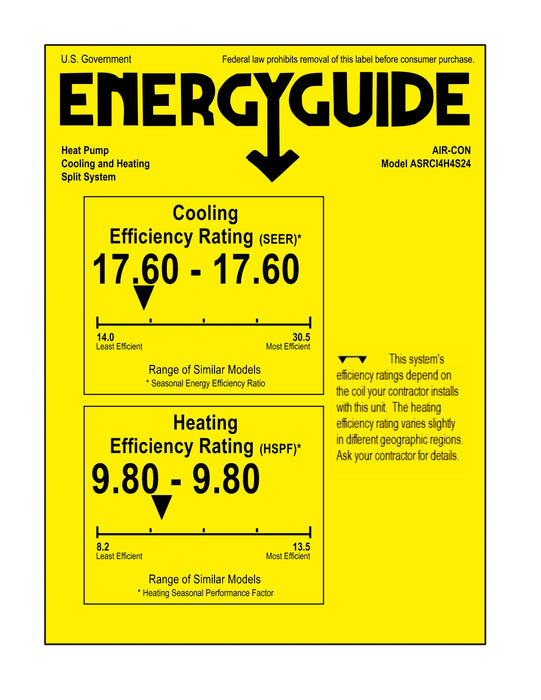 Air-Con Serene Series 24,000 BTU 17.6 SEER Single Zone Ductless Mini Split Air Conditioner and Heater System