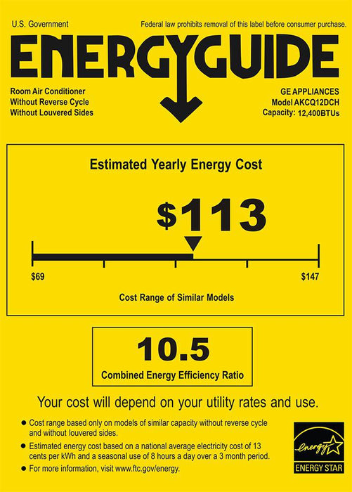 GE 11,800 BTU Through-the-Wall Air Conditioner - Cooling Only