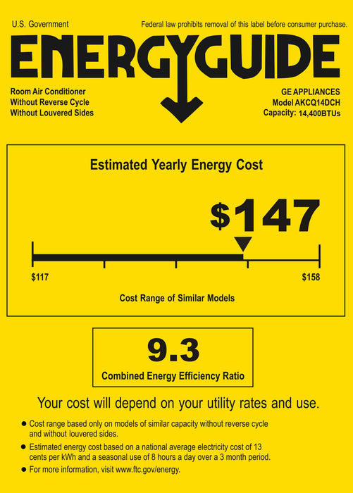 GE 13,600/14,000 BTU Through-the-Wall Air Conditioner - Cooling Only