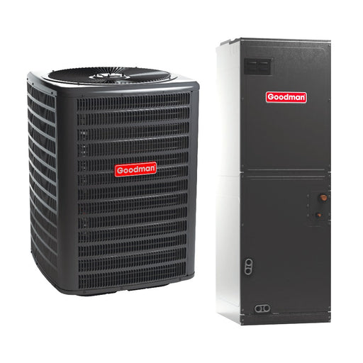 1.5 Ton 14.4 SEER2 Goodman Heat Pump GSZB401810 with Multi-Position Air Handler AMST24BU1400 - Bundle View