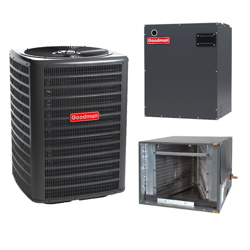 1.5 Ton 14.4 SEER2 Goodman Heat Pump GSZB401810 with Modular Blower MBVC1201AA-1 and Horizontal Coil CHPTA1822A4 - Bundle View