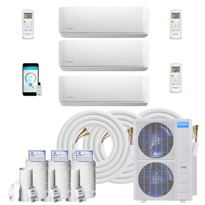 MRCOOL DIY 48,000 BTU 3-Zone Wall-Mounted 12K+12K+18K Mini-Split Heat Pump Complete System