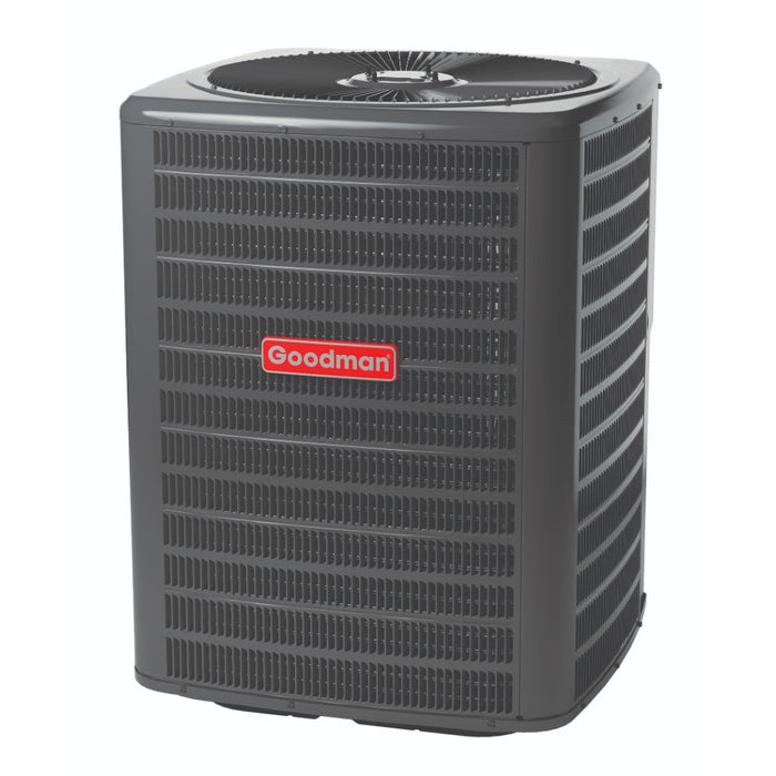 2 Ton 14.4 SEER2 Goodman Heat Pump GSZB402410 and 80% AFUE 60,000 BTU Gas Furnace GM9S800604BN Horizontal System with Coil CHPTA2426B4 - Condenser Front View