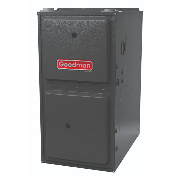 1.5 Ton 14.4 SEER2 Goodman Heat Pump GSZB401810 and 96% AFUE 80,000 BTU Gas Furnace GM9C960803BN Horizontal System with Coil CHPTA1822B4 - Furnace Front View